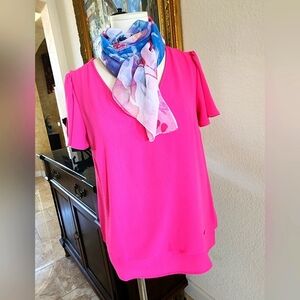 NWT-Michael Kors Double Layer Short Sleeve Top!!🩷🩷🩷